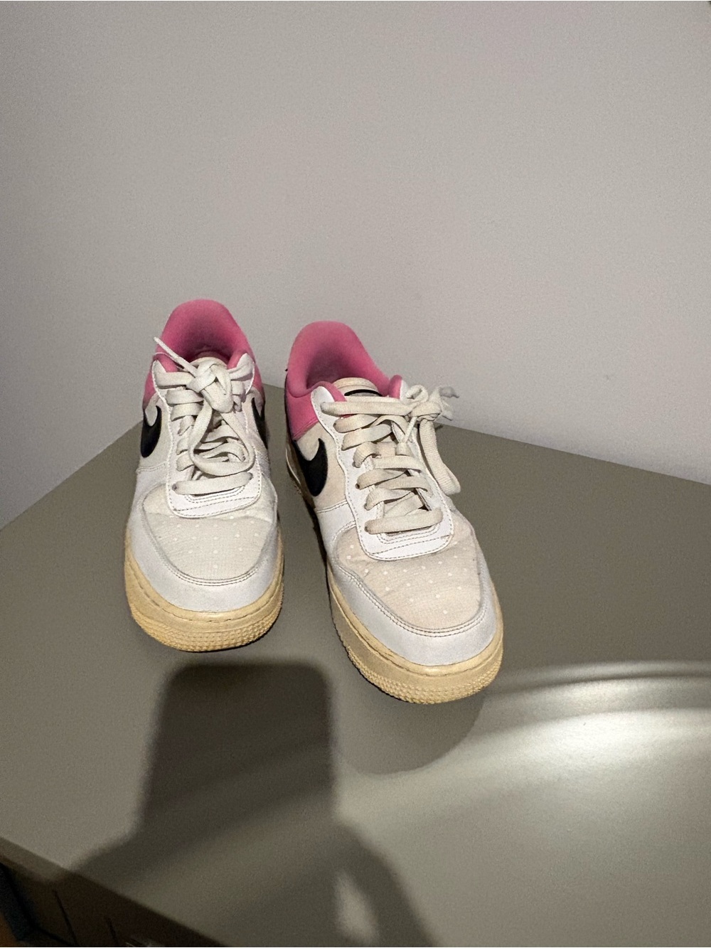 Nike white & Pink Athletic Sneakers